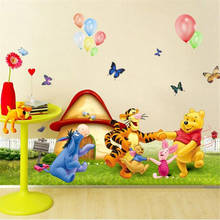 Cartoon Winnie the Pooh Wall Sticker Living Room Bedroom Wall Decor Anime Poster wall stickers for kids rooms 2024 - buy cheap