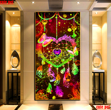 Diamante pintura em forma de coração sonho apanhador 5d diamante bordado venda diamante mosaico imagem strass decoração quebra-cabeça grande 2024 - compre barato