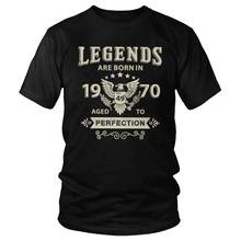 Vintage Legends Are Born In 1970 T Shirt Men Short Sleeved Cotton Tee Age To Perfection Tshirt 50 Years Birthday Gift T-shirt 2024 - buy cheap