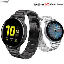 Ремешок из нержавеющей стали для Samsung Galaxy watch Active 2/46 мм/42 мм, браслет для Gear S3 Frontier band Huawei watch GT 2, Active2 2024 - купить недорого