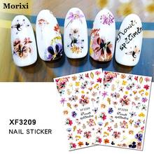 Morixi nail art sticker natural flower plant letters animals pattern 3D manicure decoration back glue nail art decals XF001 2024 - buy cheap
