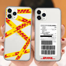 Роскошный фирменный дизайн логотип DHL уличная трендовая этикетка с полосками чехол для телефона для iPhone 11 Pro Max 6 6s 7 8 Plus X XS XR MAX мягкий чехол 2024 - купить недорого