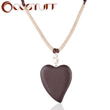 Vintage Wood Heart Pendants Women Jewelry Long Necklace Chokers necklaces & pendants Jewellery Suspension Hotsale Handmade 2022 2024 - buy cheap
