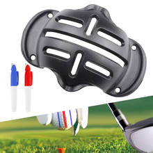 1 conjunto de golfe bola pista tripla 3 linha marcador cromo estêncil + 2 pçs caneta marcador golfe colocando posicionamento aids golfe ao ar livre ferramenta esporte 2024 - compre barato