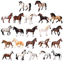 Decoração para jardim, estatueta de brinquedo em miniatura de animais cavalos appaloosa, lusitano, border, preto e branco 2024 - compre barato