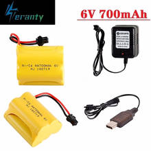 Ni-cd 6v 700mah, bateria recarregável, usb, carregador para brinquedos, carros, tanque de barcos, robôs, armas, 5 * aa 6v 2024 - compre barato