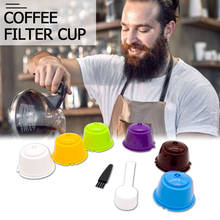 Cápsulas de café recarregáveis, 6 peças, cestas de filtro de café nescafé dolce gusto, suporte de copo, utensílios de cozinha 2024 - compre barato