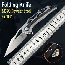 M390 Powder Steel Titanium + Carbon Fiber Handle Tactical Folding Knife Outdoor Rescue Camp Tool Fishing Knife EDC Jackknife 2024 - buy cheap