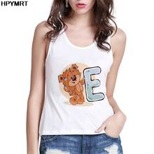 Camisetas sin mangas con estampado de letras Kawaii para mujer, ropa informal con dibujo de la A la Z, combinación de oso, 26 2024 - compra barato