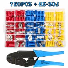 720PCS Spade Terminals Crimp Plier Kits Insulated Cable Connector Electrical Wire Butt Ring Fork Set Ring Lugs Rolled Kit 2024 - buy cheap