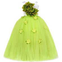 Vestido de fiesta verde, rojo, Flor naranja Hada, para niña tutú, vestido de baile para desfile, Boda de Princesa de flores 2024 - compra barato