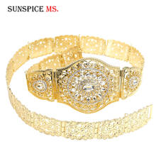 SUNSPICEMS Rhinestone Caftan Belt Wedding Jewelry Europe Gold Color Women  Belly Chains Crystal Metal Party Gift 2024 - buy cheap