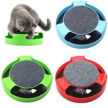 Juguete automático para mascotas, ratón interactivo para jugar a los gatos, pista giratoria, palo para gatos, juego loco 2024 - compra barato