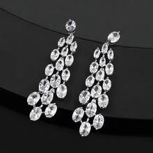 Austrian crystal Original Brand Gorgeous Pendant Earrings for Women Anniversary Jewelry Actor Dancer Model Stage Show 2024 - buy cheap