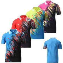 Бесплатная доставка! Новая рубашка для бадминтона для женщин/мужчин, футболка для тенниса, Женская футболка для настольного тенниса, Спортивная теннисная рубашка для мужчин 6207 2024 - купить недорого