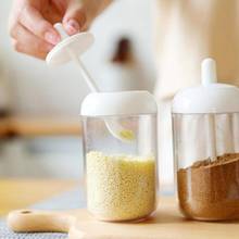 Plastic Spice Jar Seasoning Box Spice Condiment Bottle Container with Spoon Kitchen Organizer 2024 - buy cheap