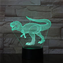 Novo dinossauro jurássico mundo triceratops 3d led night light lâmpada de mesa sono criativo crianças brinquedo quarto decoração para casa presente nascimento 2024 - compre barato