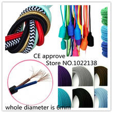 Cable eléctrico con certificado VDE, 2m, 3m, 5m o 10m, 2 núcleos, tela colorida, Cable Flexible de alimentación para lámpara Vintage 2024 - compra barato