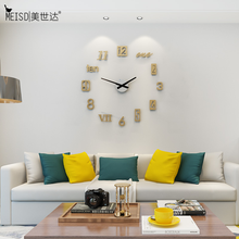 MEISD Stainless steel Wall Clock Silver Mirror Stickers Watch Wall Decor Metal Gold Home Decor Living Room Horloge Free Shipping 2024 - buy cheap