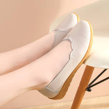 2021 Autumn New Women's Genuine Leather Shoes plus Size Comfort Soft Bottom Middle Flat Casual Shoes Women 2024 - buy cheap