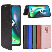 Carbon Fiber Leather Flip Case for Motorola MOTO G8 Play G9 E7 Plus P4 Power One Macro G Stylus E6S 2020 MOTO Edge S Stand Cover 2024 - buy cheap