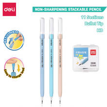 Deli Non-sharpening Pencils 3Pcs/set Student Writing Pens with refill School Office Supplies Pencil for Kids Stationery Gift 2024 - buy cheap