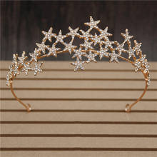 Princess Bride Crown Headband Star Head Piece Decoration for hair Accessory Wedding Tiara Diadem Bridal Hair Jewelry 2024 - buy cheap