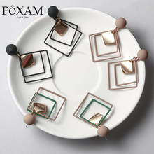 POXAM New Korean Statement Drop Earrings 2019 For Women Fashion Vintage Geometric Acrylic Dangle Hanging Earring Female Jewelry 2024 - buy cheap