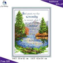 Alegria domingo silent valley needlecraft f342 14ct 11ct contado carimbado decoração da casa tranquila rezar bordado diy ponto cruz kit 2024 - compre barato