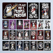 Crazy Penguin Metal Poster Funny Metal Tin Sign Iron Painting Home Decor Decorative Metal Plate Wall Decor 2024 - buy cheap