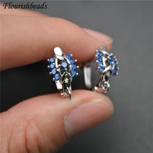 High Quality Anti Fade Metal Earring Hooks Jewelry Findings Blue Zircon Beads Setting 20pc Per Lot Fit Half Hole Stones 2024 - buy cheap