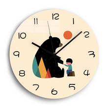 Decorative Acrylic Wall Clock Modern Design Bear Kids Silent Quartz 3D Digital Wall Clocks for Children Room Home Decor Gift 2024 - buy cheap