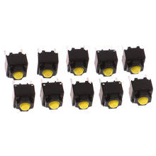 10 unids/lote de botones de silencio de 6x6x7,3mm, interruptor silencioso, ratón inalámbrico con cable, microinterruptor, interruptor de botón amarillo 2024 - compra barato