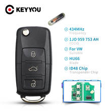 KEYYOU 433MHZ Car Remote Key For VW Passat Bora Polo Golf Beetle ID48 Chip HAA Blade 1J0959753AH For VW Volkswagen Key 2024 - buy cheap