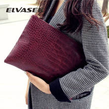 ELVASEK bags for women 2020 solid bags PU fashion envelope bag purses crocodile pattern gift for girl friend 2024 - buy cheap