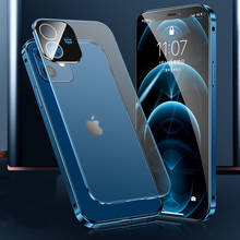 Armor Metal Phone Case For iPhone 12 12Pro Shockproof Matte Tempered Glass Cover for iphone 12 11 Pro Max 12Mini 11 Pro 12 Coque 2024 - buy cheap