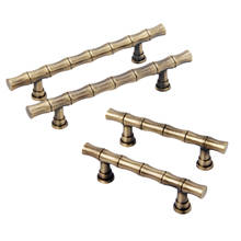 Bamboo Drawer Pull Handles Dresser Pulls Kitchen Cabinet Knob Door Cupboard Closet Antique Bronze Zinc Alloy 64mm/96mm Hole 2024 - buy cheap