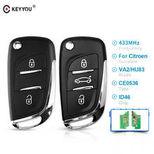 KEYYOU 434MHz ASK Modified Flip Remote Car Key For Citroen C2 C3 C4 C5 C6 C8 PICASSO Fob CE0536 VA2/HU83 Blade 2/3 Buttons Key 2024 - buy cheap