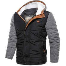 Parka masculina, jaqueta de inverno tipo parca para homens, casual, slim fit, grossa, com capuz 2024 - compre barato