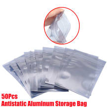 Bolsa de almacenamiento de aluminio antiestática, bolsas Ziplock resellables, para accesorios electrónicos, paquete, 50 Uds. 2024 - compra barato