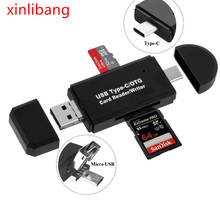 Tipo C y micro USB y USB 3 en 1 OTG lector de tarjetas de alta velocidad USB2.0 Универсальный OTG TF/SD para cabezal de удлинитель d 2024 - купить недорого