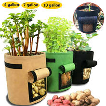 Растительный мешок для выращивания 4 7 10 галлонов, домашний садовый горшок для картошки, мешки для выращивания овощей, увлажняющие тканевые садовые мешки для выращивания семян 2024 - купить недорого