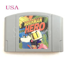 Качественный картридж для игровой консоли, американский стандарт NTSC, картридж Hero Bomberman для 64-битной игровой консоли 2024 - купить недорого