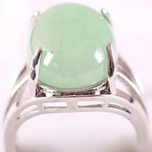 1Pcs Ring Jewelry For Women Gift Natural Oval Cabochon CAB Bead Green Aventurine Stone Adjustable Finger Ring K186 2024 - buy cheap