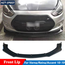 3 PCS Splitters ABS Black Shovel Spoiler Front Bumper Lip For Hyundai Verna Reina Accent 2010-2019 2024 - buy cheap