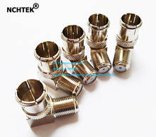 NCHTEK Copper F Push-On 90 Degree Right Angled Male to Female Connector Adapter Coax RG6 RG59/Free Shipping/20PCS 2024 - buy cheap