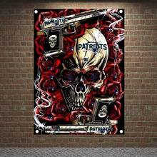 Skull gun rose Banners Canvas Painting Tattoo Art Posters Flags Flip Chart Tapestry Mural Hanging Cloth Bar Cafe Home Decoration 2024 - buy cheap