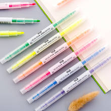 1pcs 6 Color Highlighter Pen Stationery Double Headed Fluorescent Marker Pen Colors Mark Pen Cute 2024 - buy cheap