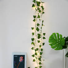 Guirnalda de luces Led de hoja verde Artificial para decoración del hogar, guirnalda de hadas para decoración navideña, de Hiedra y vid, bricolaje, para boda y vacaciones, 2M 2024 - compra barato