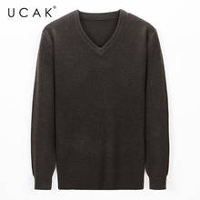 UCAK Brand Casual Streetwear V-Neck Sweater Men Colthing Long Sleeve Wool Sweaters Pull Homme Men Clothes Warm Pullover U1166 2024 - buy cheap